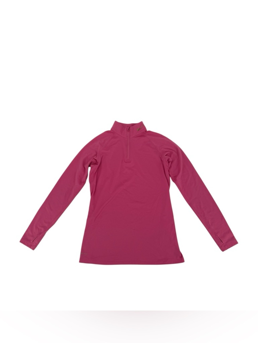 Nike Pro Combat Pink Dri-FIT Fitted Long Sleeve 1/4 Zip Top Size Large Women’s